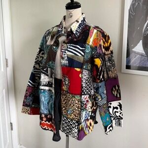vintage Candy Couture multicoloured pattern funky psychedelic patchwork jacket